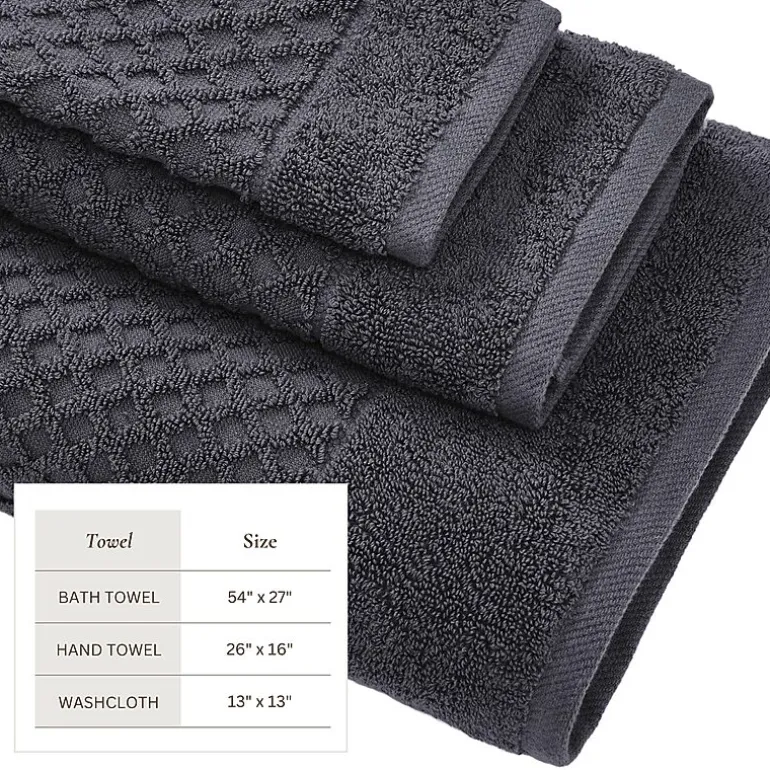 Linery Cotton Quick-Dry Textured 6 Pc Towel Set