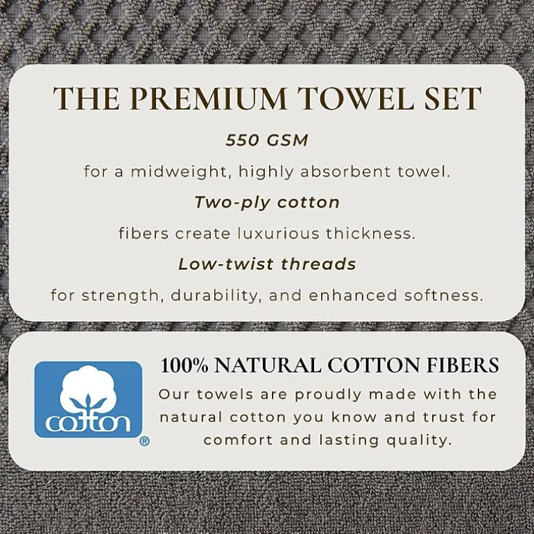 Linery Cotton Quick-Dry Textured 6 Pc Towel Set