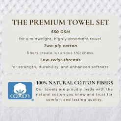 Linery Cotton Quick-Dry Textured 6 Pc Towel Set