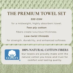 Linery Cotton Quick-Dry Textured 6 Pc Towel Set