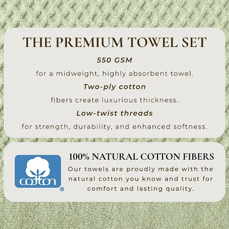 Linery Cotton Quick-Dry Textured 6 Pc Towel Set