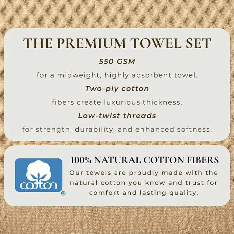 Linery Cotton Quick-Dry Textured 6 Pc Towel Set
