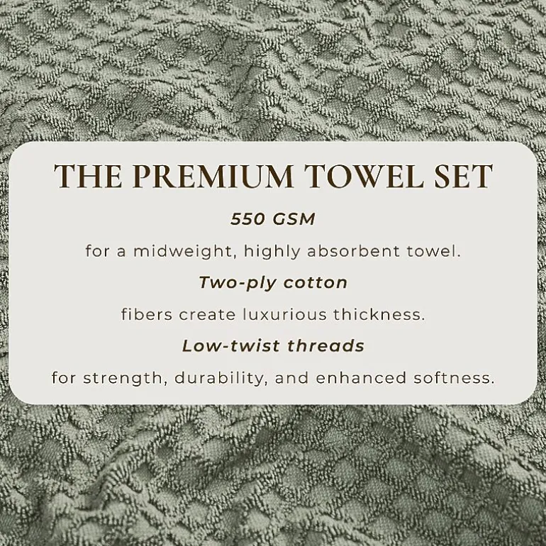 Linery Cotton Quick-Dry Textured 6 Pc Towel Set