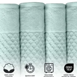 Linery Cotton Quick-Dry Textured 4 Pc Bath Towels