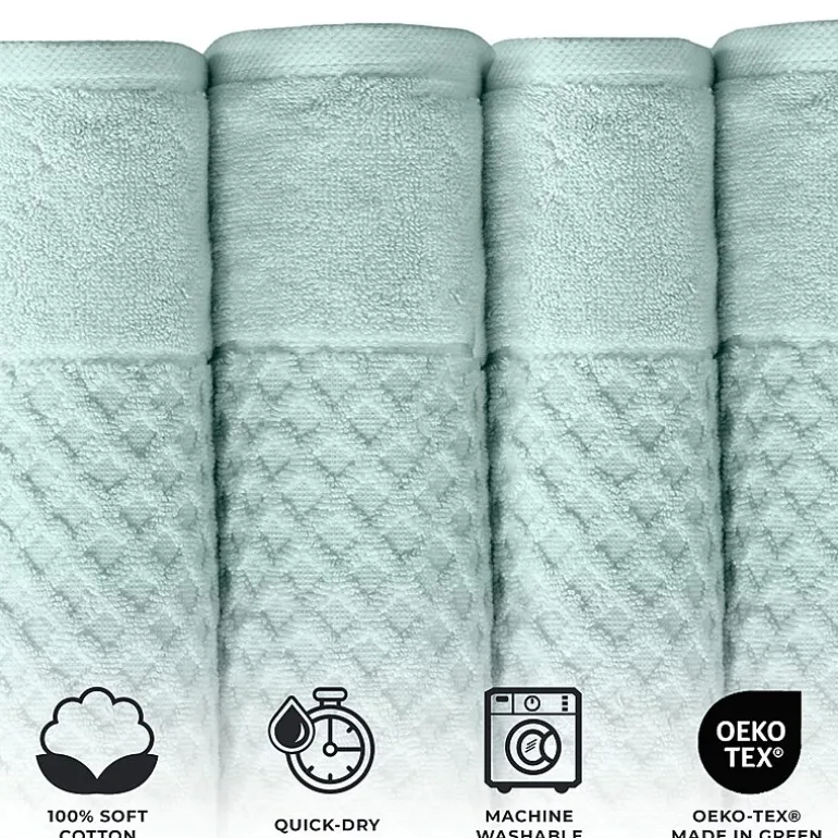 Linery Cotton Quick-Dry Textured 4 Pc Bath Towels