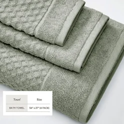 Linery Cotton Quick-Dry Textured 4 Pc Bath Towels