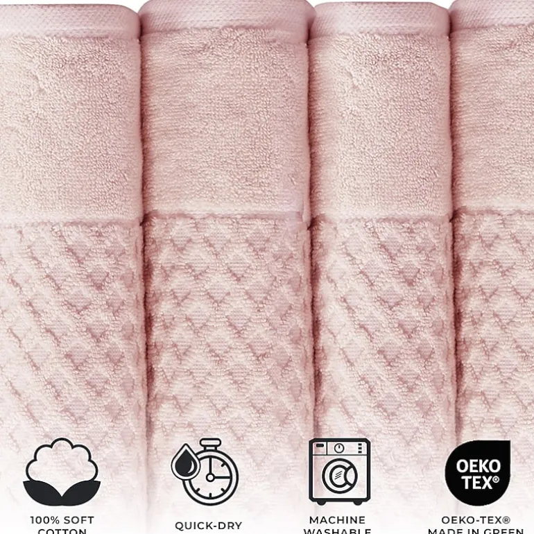 Linery Cotton Quick-Dry Textured 4 Pc Bath Towels