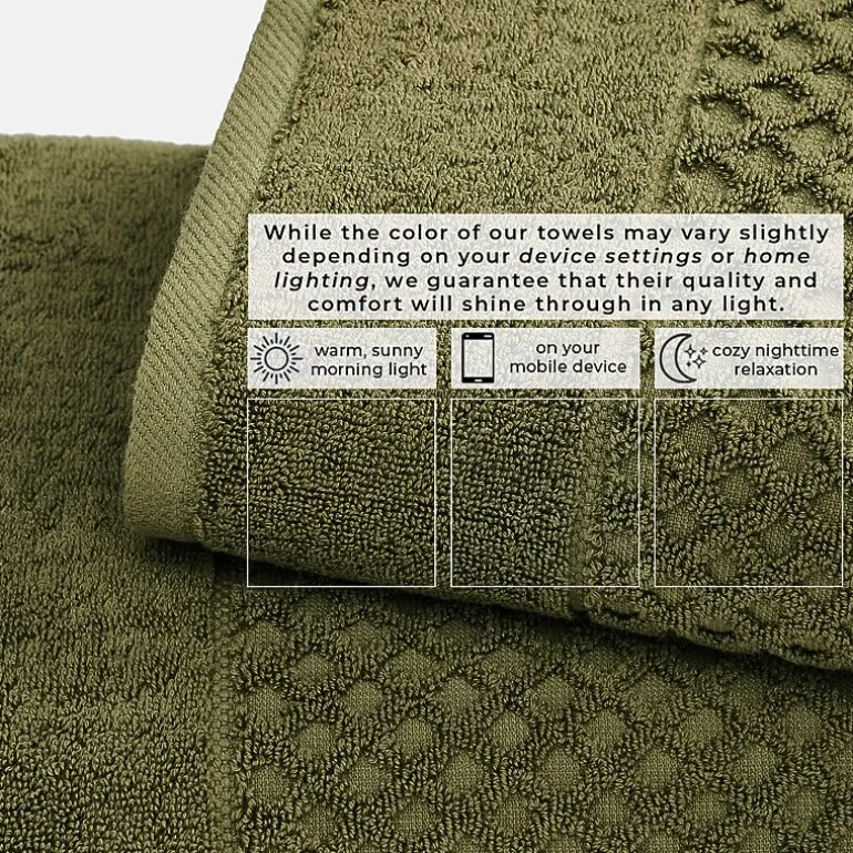 Linery Cotton Quick-Dry Textured 4 Pc Bath Towels