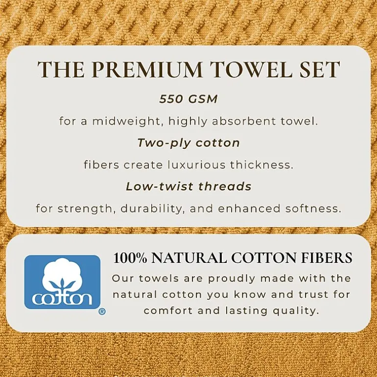 Linery Cotton Quick-Dry Textured 4 Pc Bath Towels
