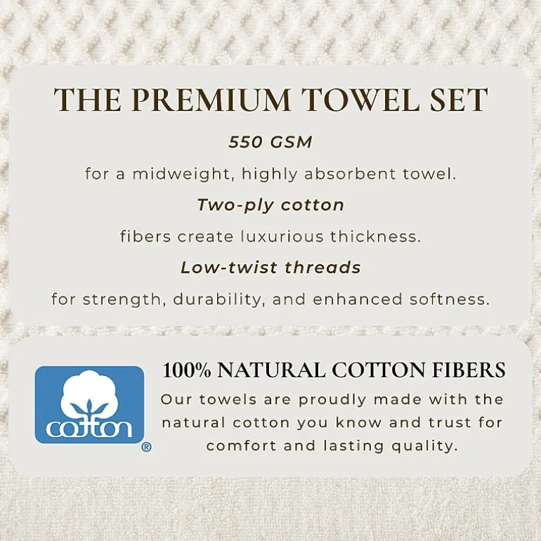 Linery Cotton Quick-Dry Textured 4 Pc Bath Towels