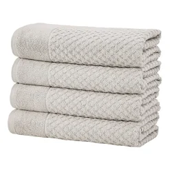 Linery Cotton Quick-Dry Textured 4 Pc Bath Towels