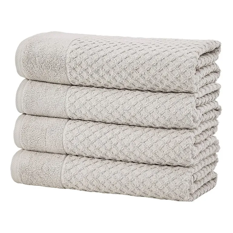 Linery Cotton Quick-Dry Textured 4 Pc Bath Towels