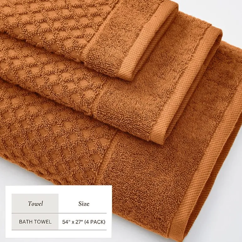 Linery Cotton Quick-Dry Textured 4 Pc Bath Towels