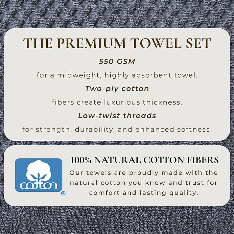 Linery Cotton Quick-Dry Textured 4 Pc Bath Towels