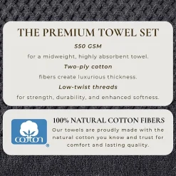 Linery Cotton Quick-Dry Textured 4 Pc Bath Towels