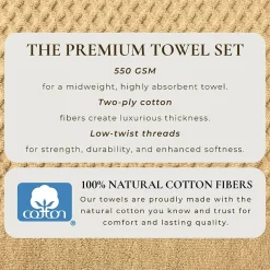 Linery Cotton Quick-Dry Textured 4 Pc Bath Towels