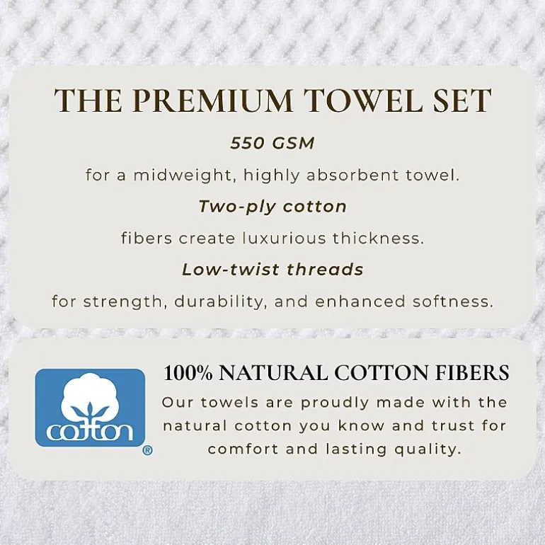 Linery Cotton Quick-Dry Textured 4 Pc Bath Towels