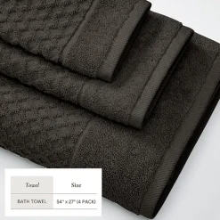 Linery Cotton Quick-Dry Textured 4 Pc Bath Towels