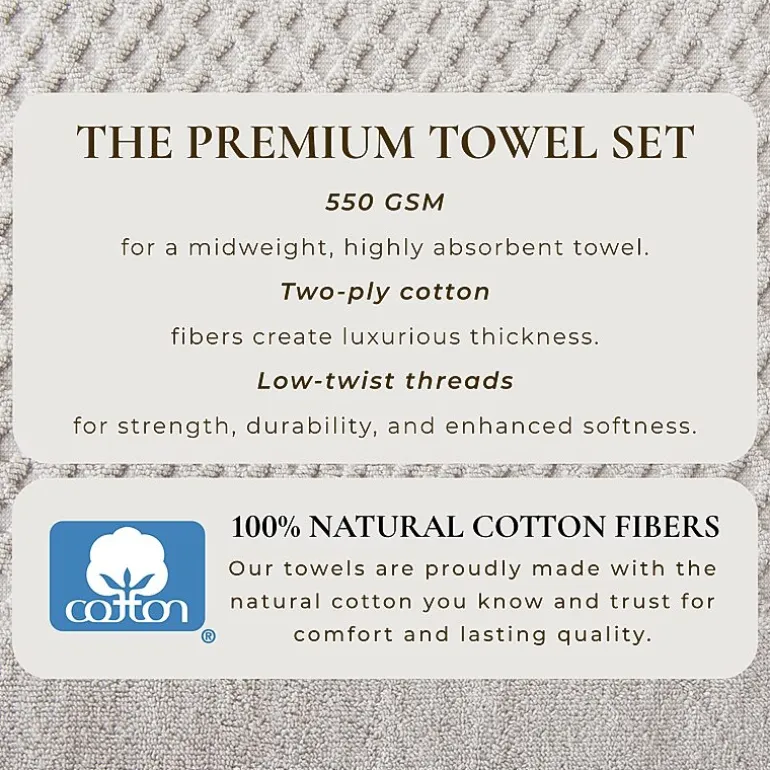 Linery Cotton Quick-Dry Textured 4 Pc Bath Towels