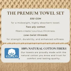 Linery Cotton Quick-Dry Textured 4 Pc Bath Towels