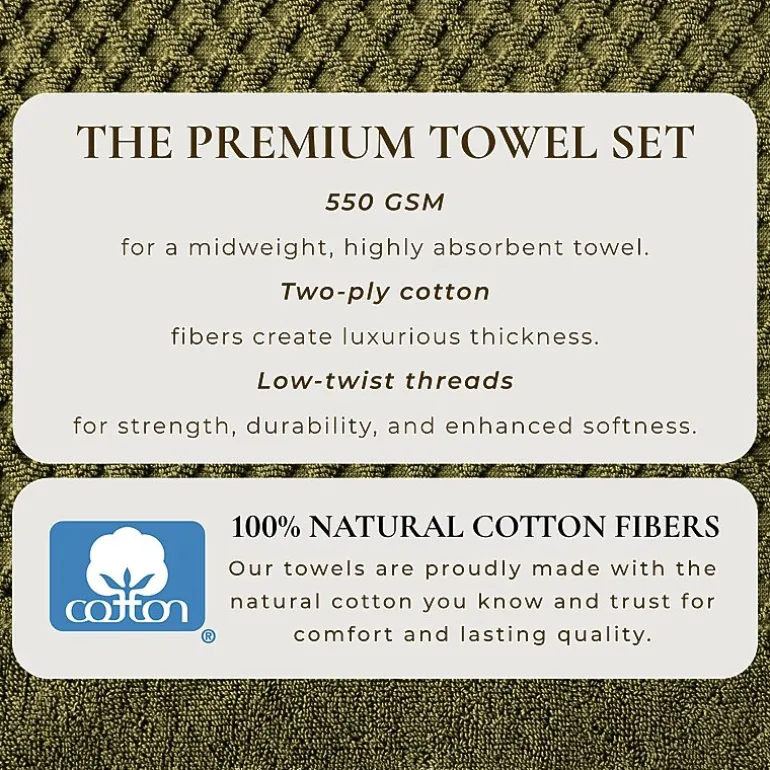 Linery Cotton Quick-Dry Textured 6 Pc Hand Towels