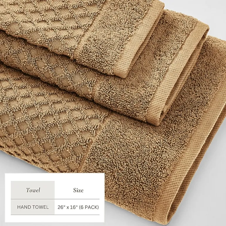 Linery Cotton Quick-Dry Textured 6 Pc Hand Towels