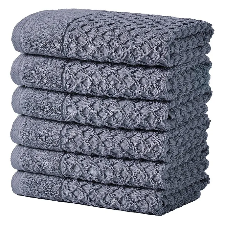 Linery Cotton Quick-Dry Textured 6 Pc Hand Towels