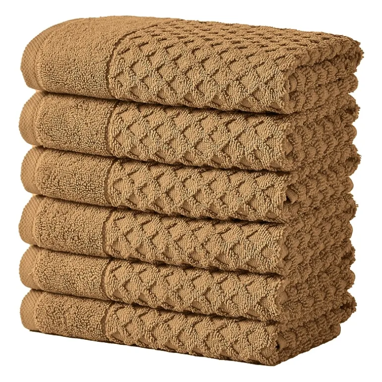 Linery Cotton Quick-Dry Textured 6 Pc Hand Towels