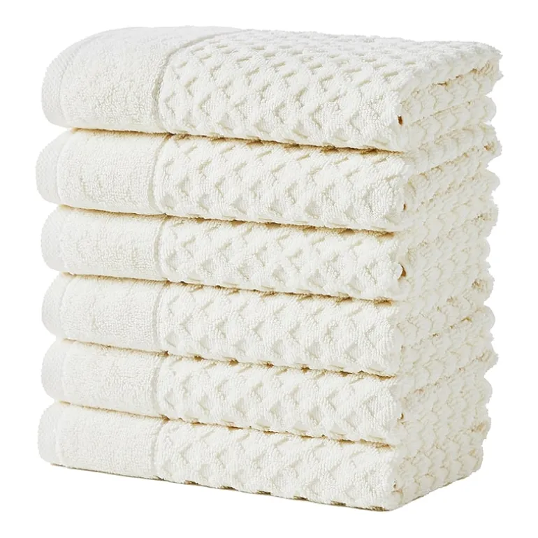 Linery Cotton Quick-Dry Textured 6 Pc Hand Towels