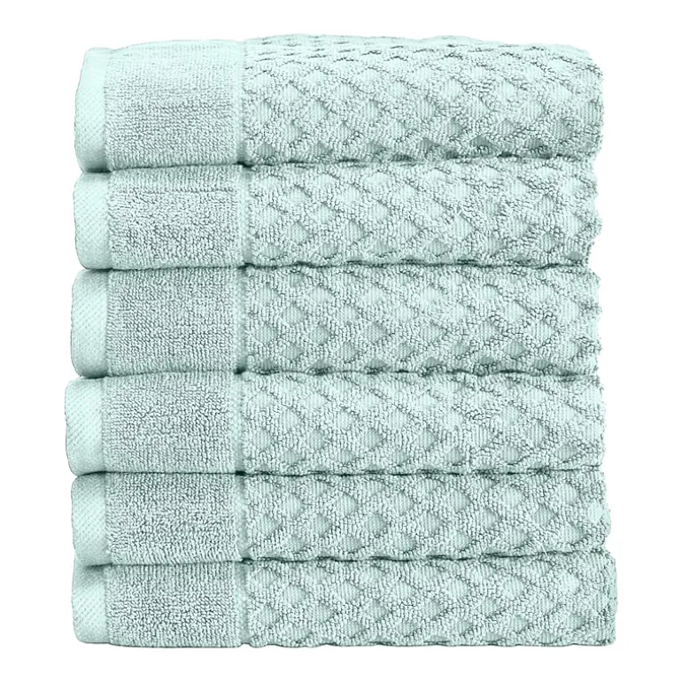 Linery Cotton Quick-Dry Textured 6 Pc Hand Towels