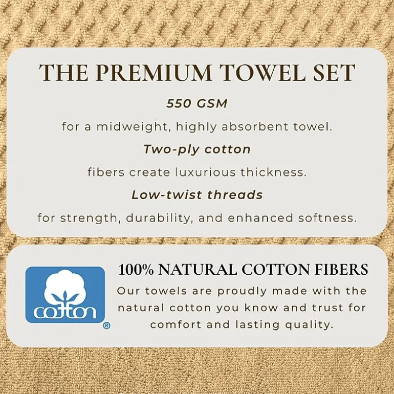 Linery Cotton Quick-Dry Textured 6 Pc Hand Towels