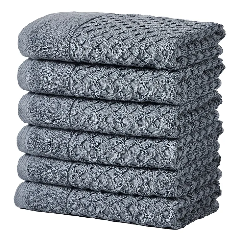 Linery Cotton Quick-Dry Textured 6 Pc Hand Towels