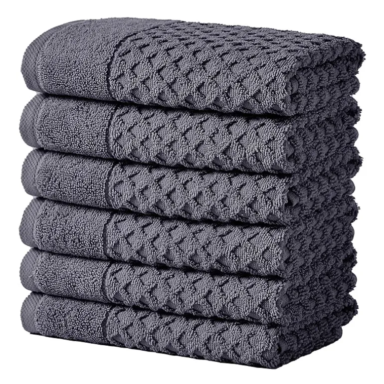 Linery Cotton Quick-Dry Textured 6 Pc Hand Towels