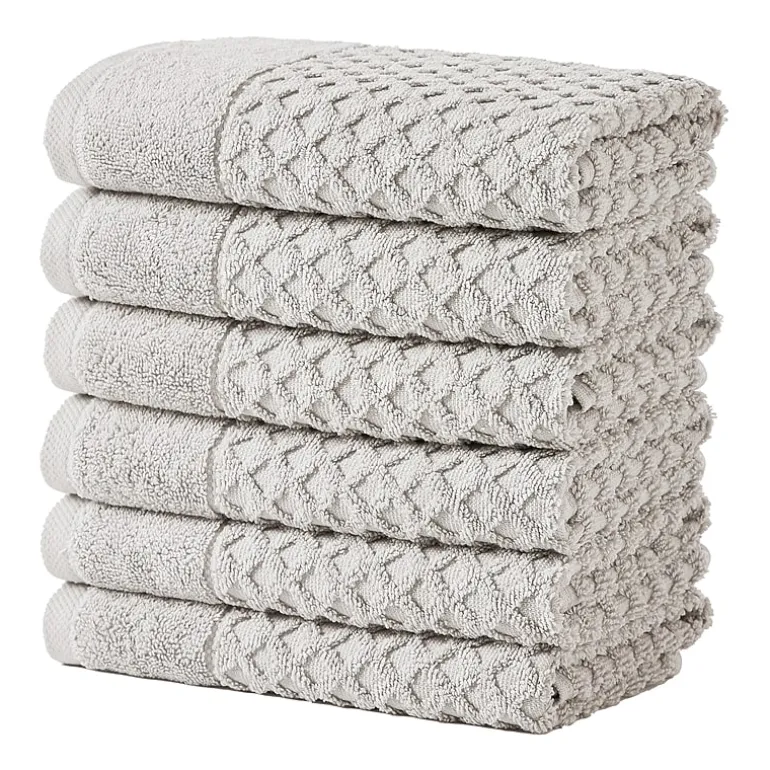 Linery Cotton Quick-Dry Textured 6 Pc Hand Towels