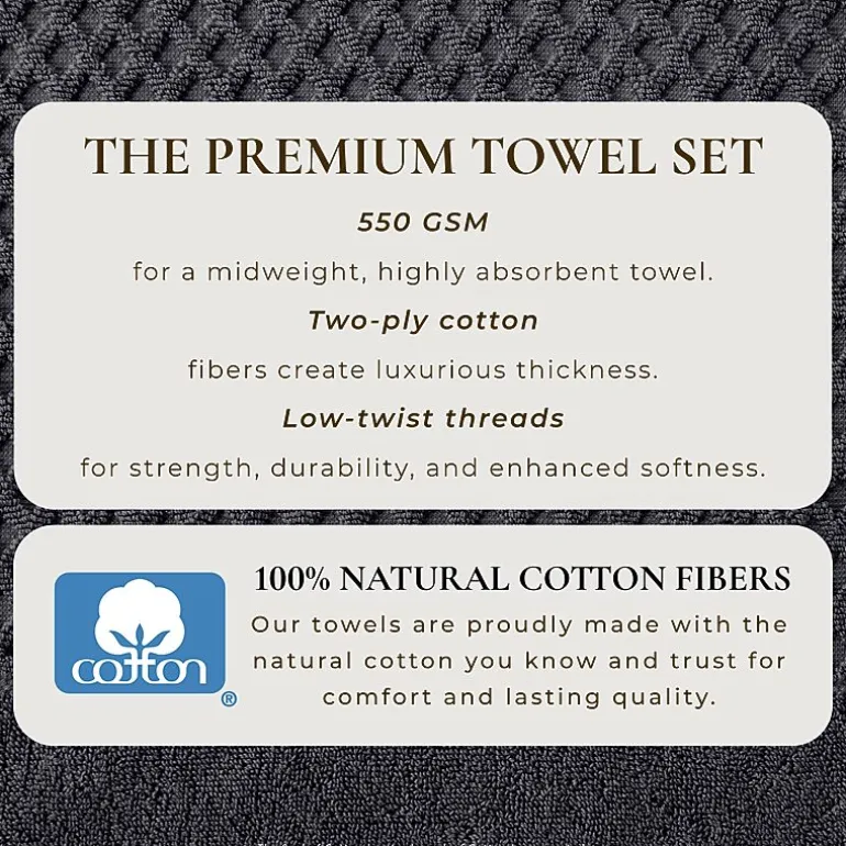 Linery Cotton Quick-Dry Textured 6 Pc Hand Towels