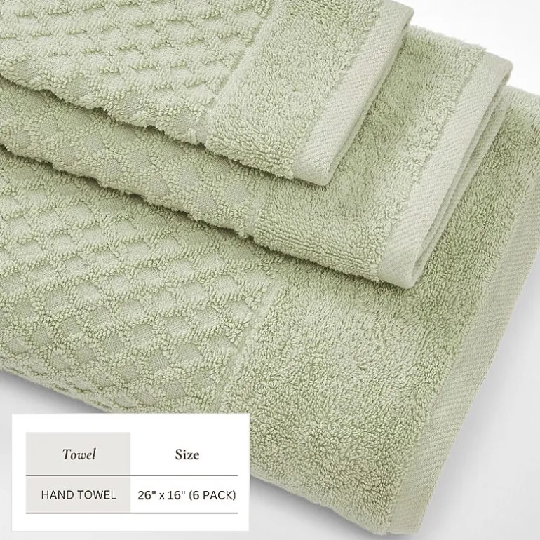 Linery Cotton Quick-Dry Textured 6 Pc Hand Towels