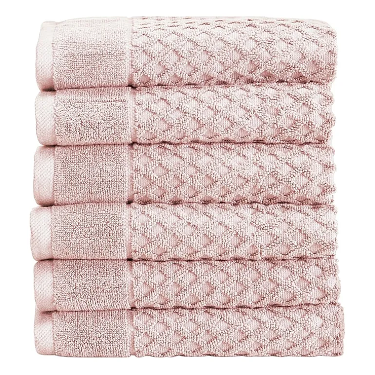 Linery Cotton Quick-Dry Textured 6 Pc Hand Towels