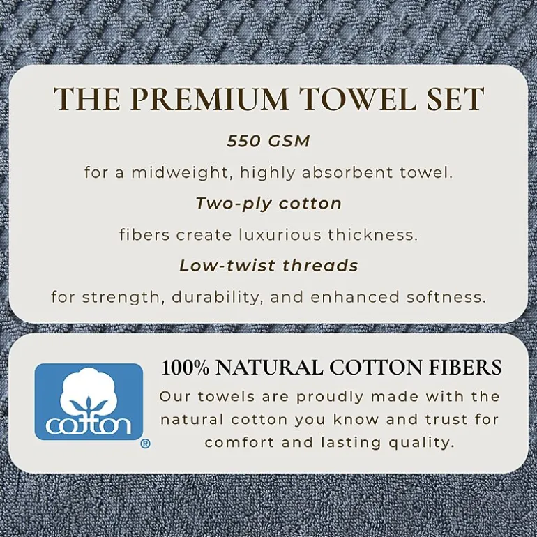 Linery Cotton Quick-Dry Textured 6 Pc Hand Towels
