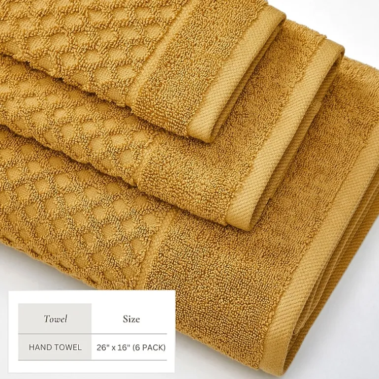 Linery Cotton Quick-Dry Textured 6 Pc Hand Towels