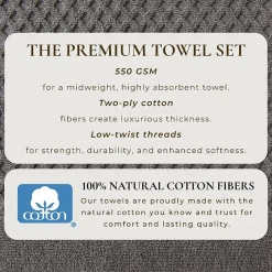 Linery Cotton Quick-Dry Textured 6 Pc Hand Towels