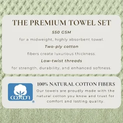 Linery Cotton Quick-Dry Textured 6 Pc Hand Towels