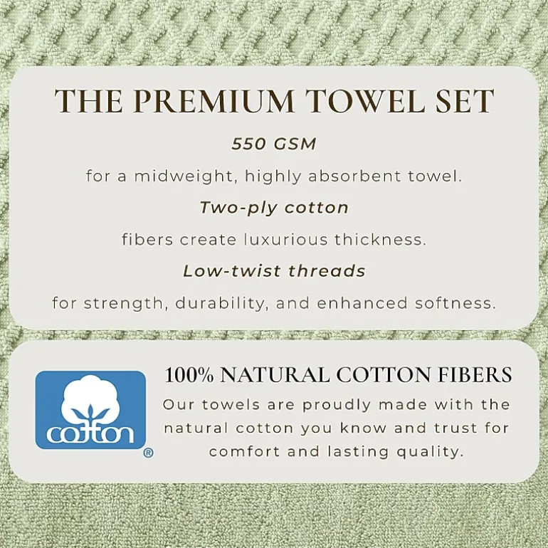 Linery Cotton Quick-Dry Textured 6 Pc Hand Towels