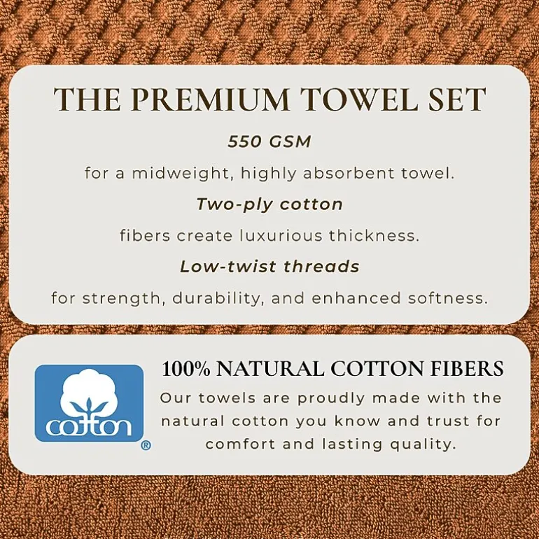 Linery Cotton Quick-Dry Textured 6 Pc Hand Towels