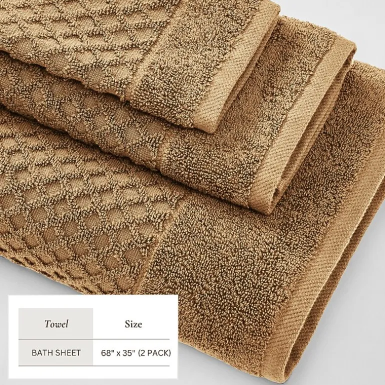 Linery Solid Cotton Textured Bath Sheet