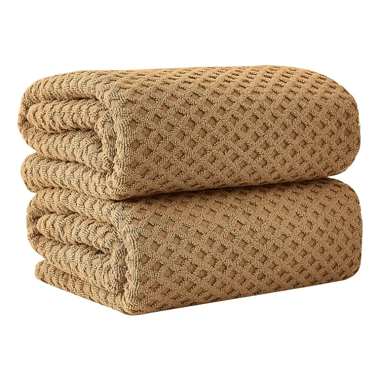 Linery Solid Cotton Textured Bath Sheet