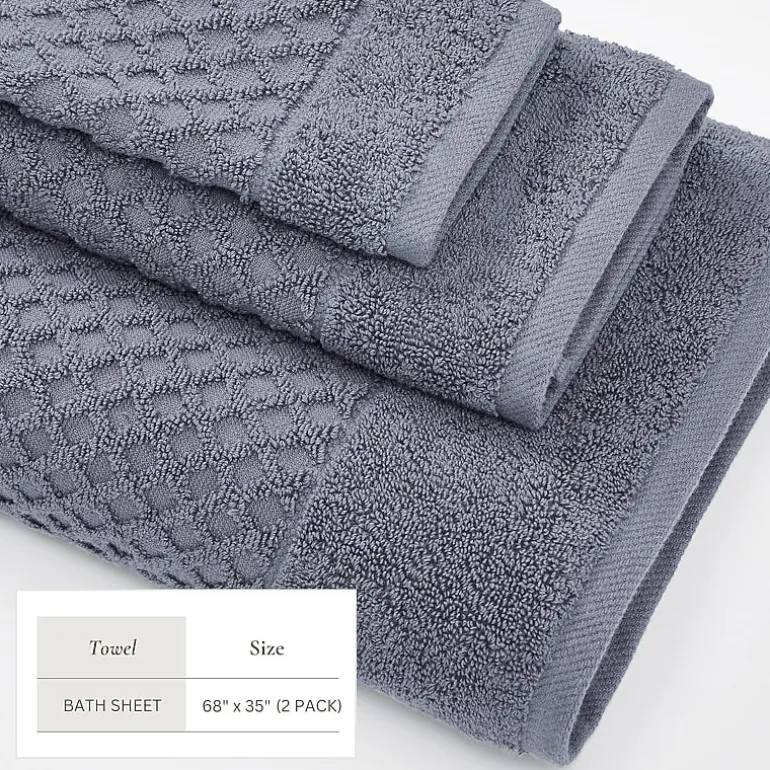 Linery Solid Cotton Textured Bath Sheet