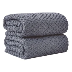 Linery Solid Cotton Textured Bath Sheet