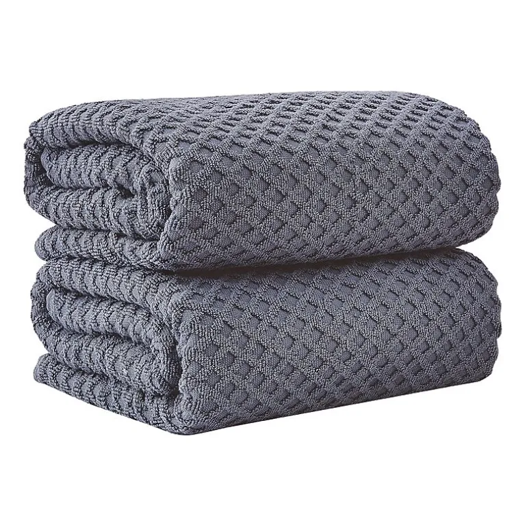 Linery Solid Cotton Textured Bath Sheet