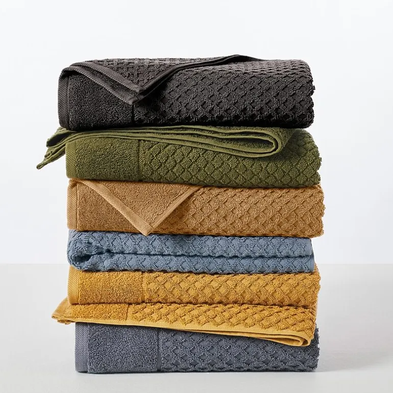 Linery Solid Cotton Textured Bath Sheet