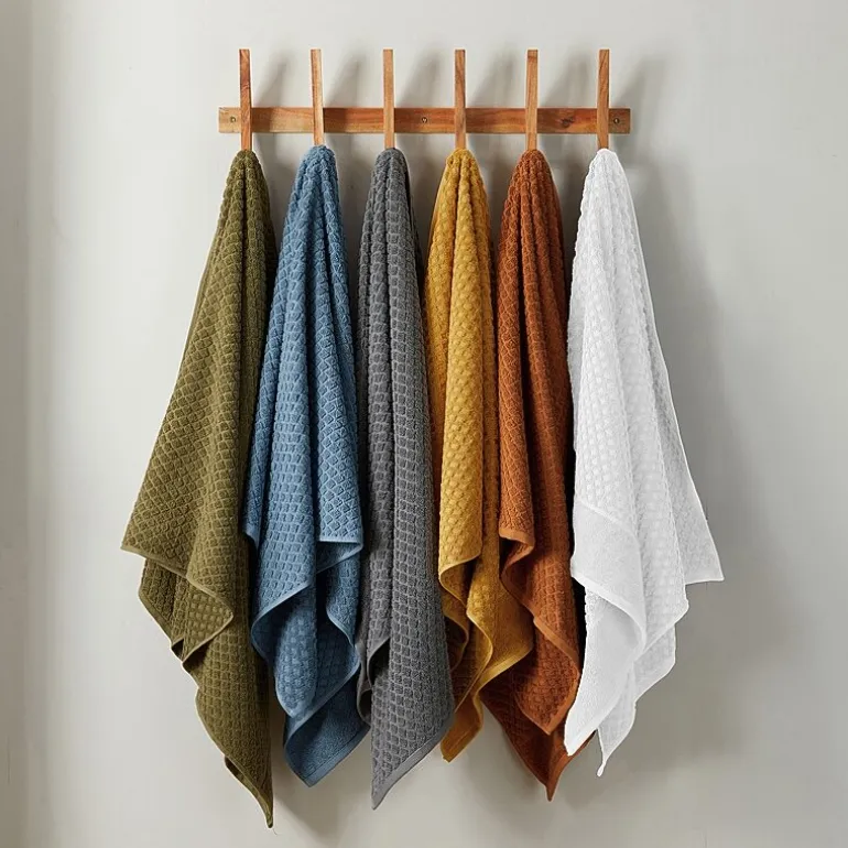Linery Solid Cotton Textured Bath Sheet